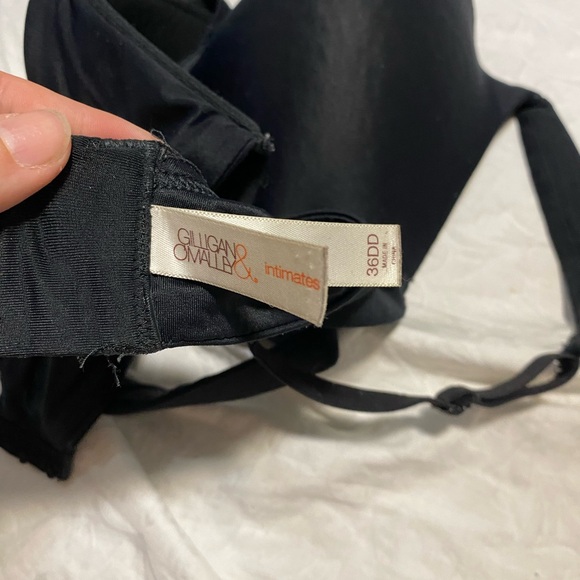 Gilligan & O’Malley Black Bra Size 36DD 36E Padded Clasp Area Used Condition - Picture 3 of 7